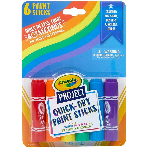 Crayola Paint Sticks, No Water Required, Paint Set for Kids, Art Supplies, 6 Count, Multi (54-1070-E-000)