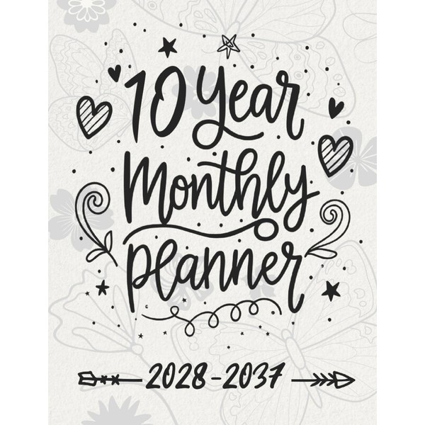 2028-2037 Ten Year Monthly Planner: 10 Year Calendar Organizer Two