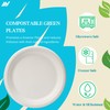 AAN 100% Compostable Biodegradable Paper Plates, Heavy-Duty Eco-Friendly Disposable Bagasse