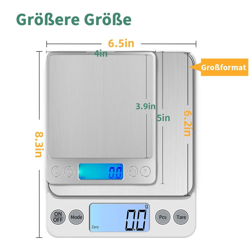 KUBEI Upgrade Large Digital Kitchen Scale, USB Charging, 5 kg
