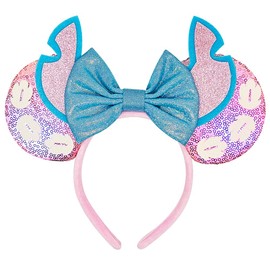 Tarocynn Mouse Ears Headbands with LED Light, 1PC Cute Sequin Headbands Light Up Park Ears for Party Favors Cosplay Costumes Accessories Pink