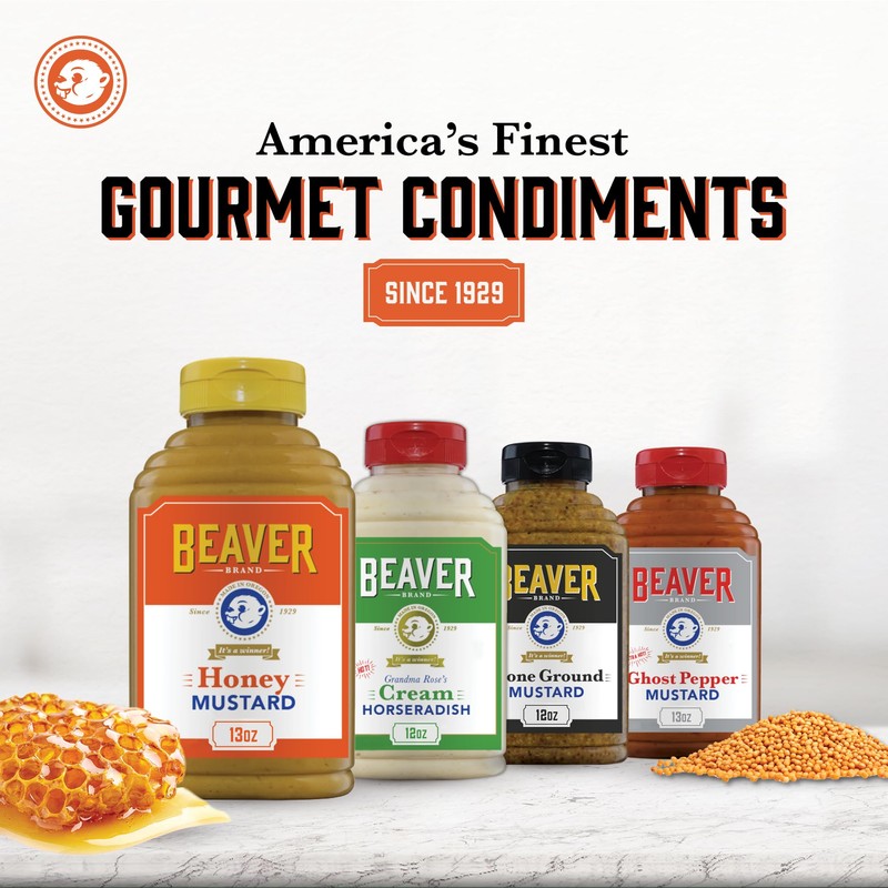 Beaver Sweet Honey Mustard, 13 oz squeeze bottle