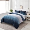 Anibedding Gradient Blue White Comforter Set Full Size 6 Pieces
