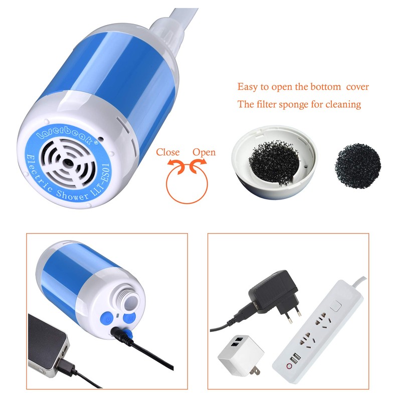Laserbeak Camping Shower Portable Shower Outdoor Shower Handheld Electric Shower(Blue)
