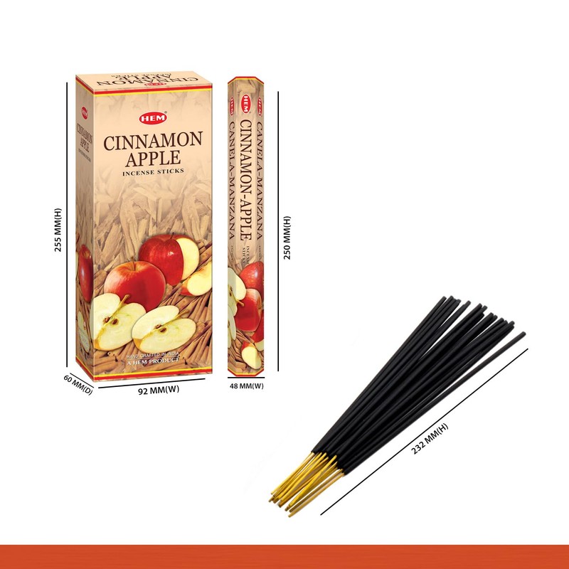 Hem Cinnamon Apple Incense Sticks (120 Sticks, 6 Boxes Inside)