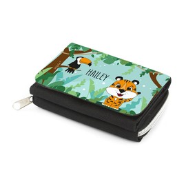 Striefchen® Wallet for Children with Animal Motif and Name of Choice Tiger, orange, Contemporary