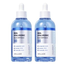 [Wellage] Wellage Real Hyaluronic Blue Ampoule 100ml 2pcs sj / [웰라쥬] 웰라쥬 리얼 히알루로닉 블루 앰플 100ml 2개 sj