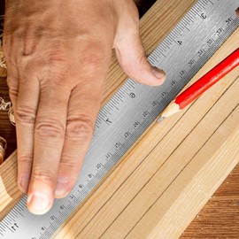 2 Pcs Cork Backed Ruler Stainless Steel Ruler, 6 Inch 12 Inch Metal Ruler,Straight Edge Ruler Non-Slip Metal Rulers with Inch and Centimeters for School Office Drawing Engineering(6 Inch + 12 Inch)