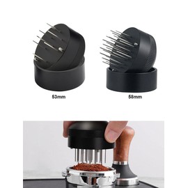 Coffee Distributor 53 mm Espresso Leveler Tool for Coffee Portafilter Before Tamping, Coffee Stirrer Tamper Needle Flat Version, No Damage Espresso Coffee Tamper Needle Stirrer Tamper Portafilter