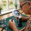JARLINK Magnifying Glass with Light and Stand, 3 Modes Foldable