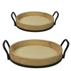 ANSDLIIY Wooden Serving Tray,Breakfast Tray,Round Wooden Trays with Handles, Used