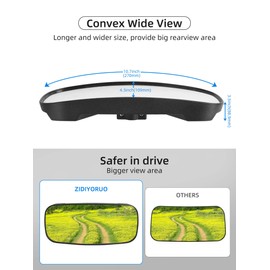 ZIDIYORUO Polaris Ranger Rear View Mirror, HD Center Rear View Mirror for Polaris Ranger 500 570 900 XP 1000XP Crew 2017-2023 on the Factory Drop Down Mounting Tab (with 2pcs of Belt Bypass)