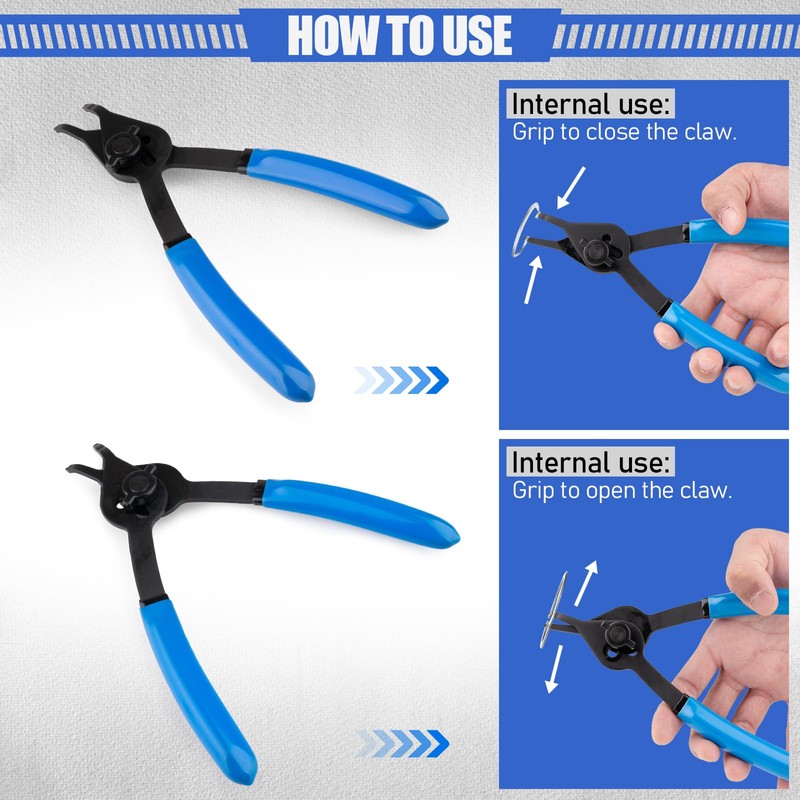 Janhemei 12 Piece Snap Ring Pliers Set, Transformable Internal/External Retaining