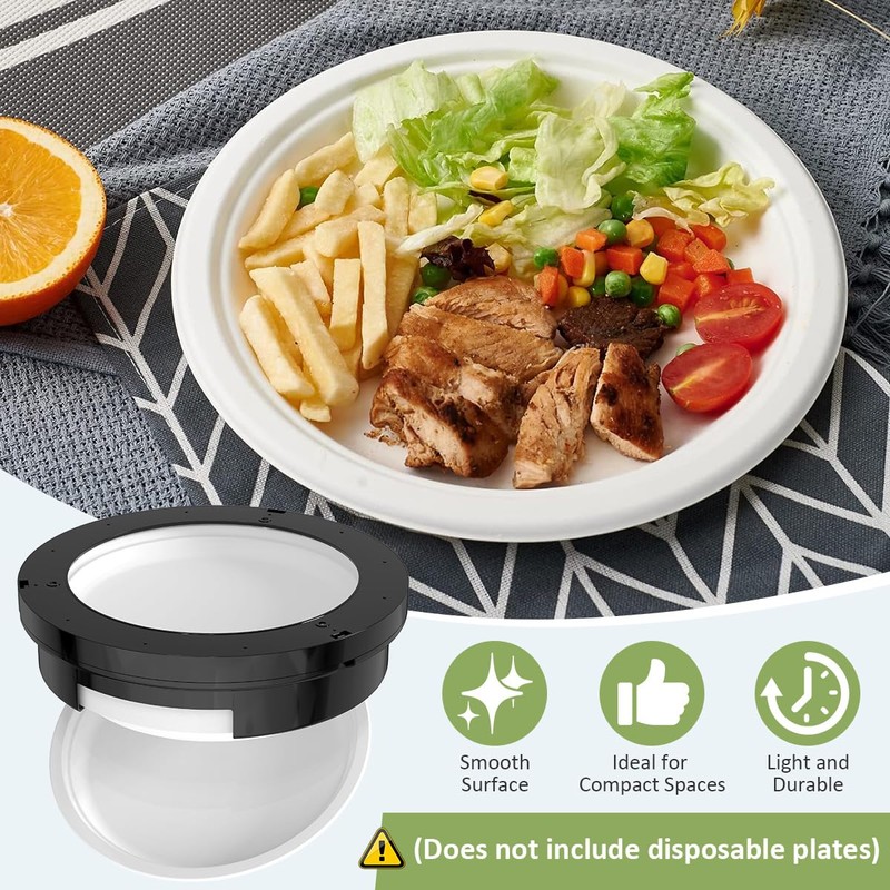 NOOTO Black 9-inch Plastic Paper Plate Dispenser | Ideal for