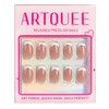 Artquee Brown White French Tip Press on Nails Short Square