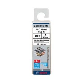 Bosch Professional 10x HSS-G Metallbohrer (für Metall, Ø 1 mm, Robust Line, Zubehör Bohrmaschine)