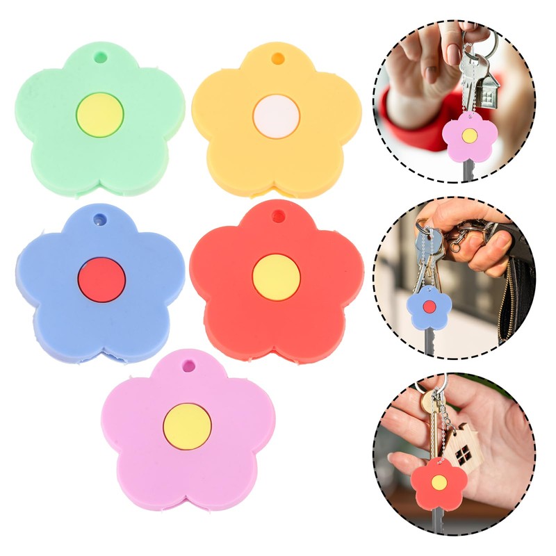 Mikikit Key Covers Caps, 5pcs Silicone Key Covers Caps Tags
