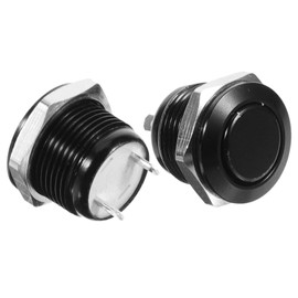 VILLFUL 2pcs Black Push Button Momentary Push Button Switch Flush Auto Reset DIY Essential