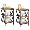 Segawe 24'' End Side Table with Storage Shelf and X-Shaped