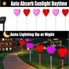 6 Packs Outdoor Pathway Lights-Solar Powered Heart Garden Path Stake