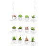 3-Tier Clear Hanging Window Plant Shelves 16In, Height Adjustable Acrylic