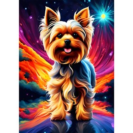 QQYRHN 5D Yorkshire Terrier Diamond Painting Kit for Adults Beginners Dog Diamond Art Kits Complete DIY Puppy Diamond Embroidery Set Perfect for Relaxation and Decoration 30 x 40 cm