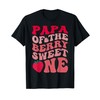 Papa Of The Berry Sweet One Strawberry First Birthday T-Shirt