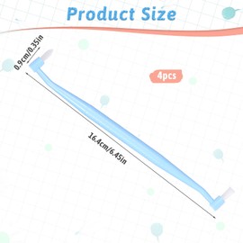 Zyghjort 4 PCS Gum End Tuft Toothbrush, Two in One Double-Ended Orthodontic Toothbrush for Braces Interspace Proxy Brush Detail Cleaning Brush Dental Tools with Soft Gap Small Head for Tooth