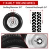 LTNICER (2-Pack) 11x4.00-5 Flat-Free Lawn Mower Tires and Wheels, 3.4"