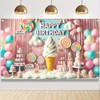 BlissYard Happy Birthday Banner 71x43 Inch Candy Birthday Banner Cotton