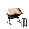 Drafting Table w/Stool,Height Adjustable Drafting Table for Adults ,Tilted Tabletop