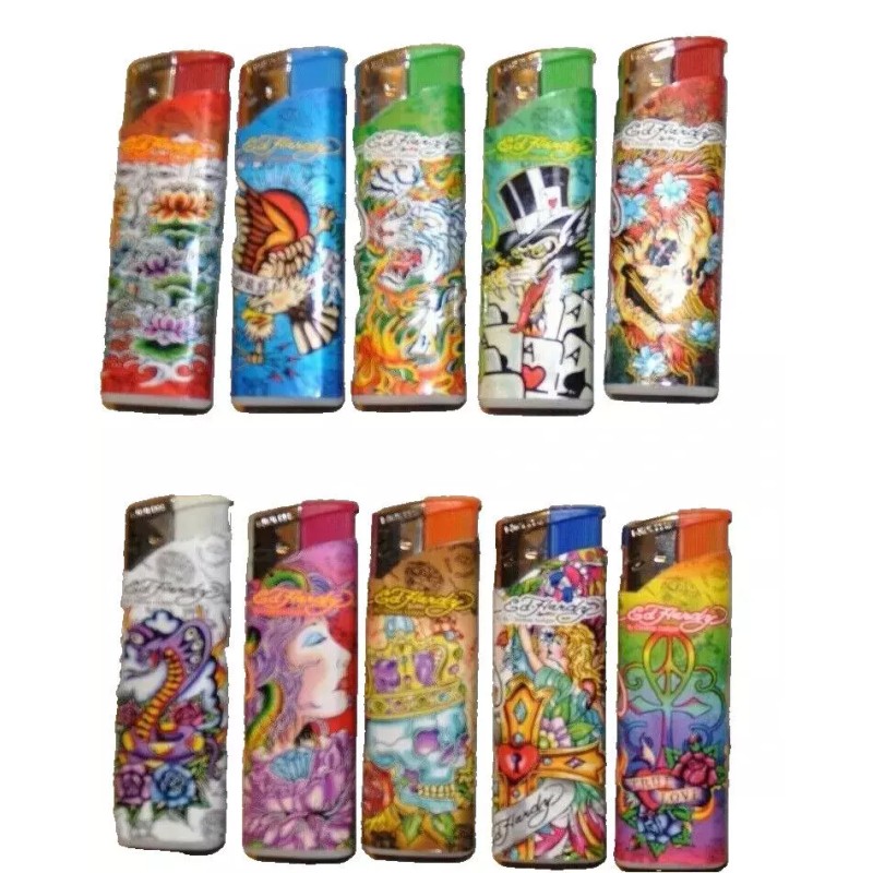 Ed Hardy 5 PC Ed Hardy Lighters Tattoo Different Design
