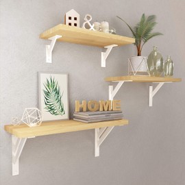 2 x Sossai® Design Shelf Brackets FSHR | Shelf Bracket | Wall Bracket for Shelf | Size: 120 x 120 mm | Colour: White | Material: Aluminium