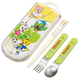 Skater TACC2 Children's Trio Set Chopsticks, Spoon and Fork, Shimajiro, Sports, 6.5 inches (16.5 cm)