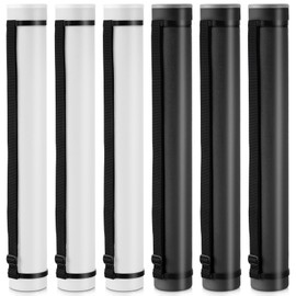 Yahenda 6 Pcs Expandable Blueprint Tubes Bulk Expand from 24" to 40" Poster Tube with Strap Storage Tubes with Caps Portable Round Carrying Case for Documents, Blueprints, Drawings, Art(Black, White)