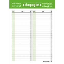 PRICARO Shopping List "Typo", magnetic, green, A5, 25 sheets, set of 3