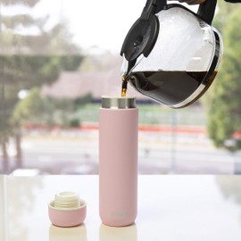 MIRA 10 oz Slim Insulated Flask for Hot and Cold Drinks - Leak-Proof Stainless Steel Water Bottle - Perfect Compact Size - Taffy Pink