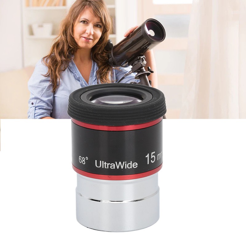 1.25in 15mm 68 Degree Ultra Wide Angle Eyepiece for Telescope