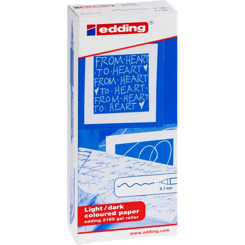 edding 2185 gel roller - black - box of 10