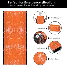 ASR Outdoor Emergency Sleeping Bag Heavy Duty Tear Resistant Mylar Foil Heat Retention
