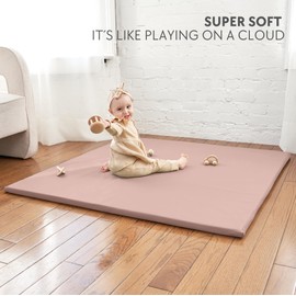 Stylish Vegan Leather Baby Play Mat - Soft, Easy to Clean Floor Mat Creates A Safe Play Area for Your Baby - The Perfect Modern Foam Playmat Fits Nicely with Your Kids Playroom Or Home Decor