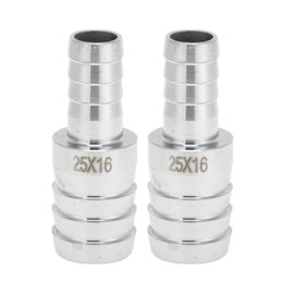 Hihaha 304 Stainless Steel Hose Barb Fittings 63/64" x5/8" Reducer Splicer Mender for Air Water Oil Gas Fuel 2 Pcs Silver Tone