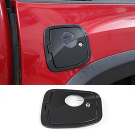 Aluminum Fuel Tank Cap Trim Cover Replacement Anti-theft Lock Fit for Toyota Tacoma 2016-2022 2023, Door Fuel Tank Cover W/Lock Gas Cap Tank Trim Decoration Kit, B style
