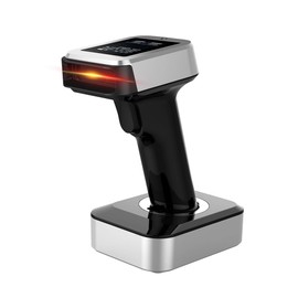 2D Bluetooth Barcode Scanner with Screen Display with Charging Base,3 in 1 Compatible with Bluetooth & 2.4GHz Wireless & USB Wired Connection with 1.8 inch TFT Color LCD Screen