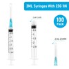 3ml/cc Syringe Measuring Tools 23G 25mm,Clear Graduations Suitable for Scientific