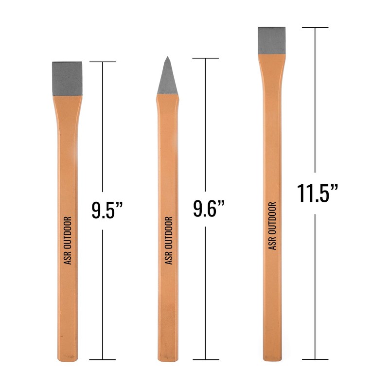 ASR Outdoor 3pc Heavy Duty Cold Steel Chisel Set Geology