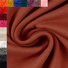 Swafing Vanessa Cotton Jersey Plain Colour Coupon (Terracotta, 1.0 m) (712)