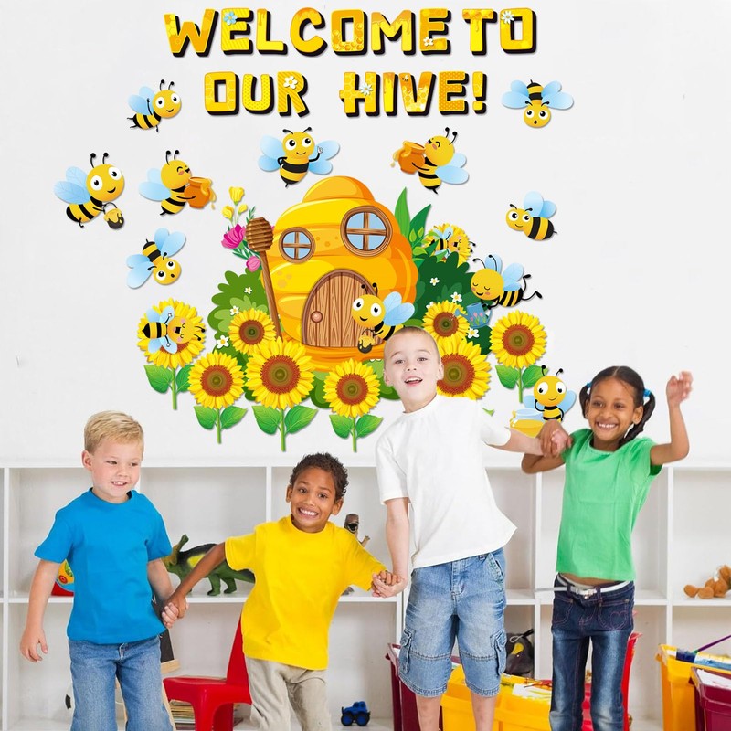 Spring Bulletin Board - Floral Butterfly Plant Cutouts Bee Themed