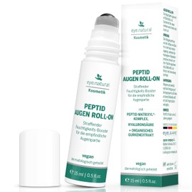 Eye Natural Roll On Against Wrinkles, Dark Circles and Eye Bags - With Peptide Matrixyl Complex, Hyaluronic Acid and Cucumber Extract - Cooling Eye Roller for Daily Eye Care for Men and Women