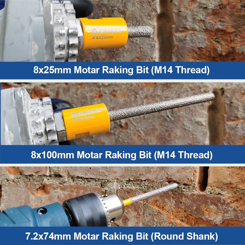 HIGHDRIL Diamond Mortar Raking Bit - 8 mm x 25